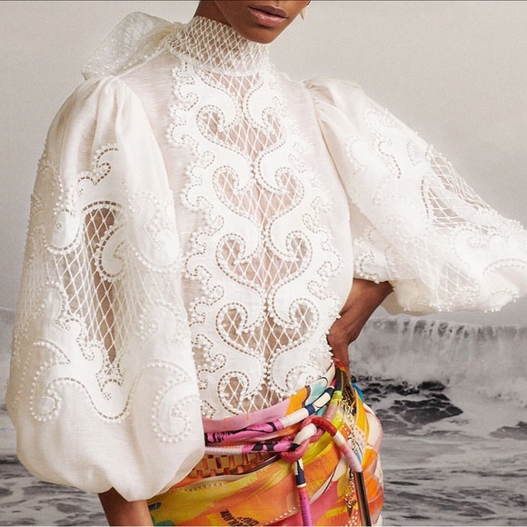 NWT Zimmermann Brightside Embroidered Knot Relaxed Fit AU0